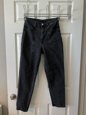 H&M Divided Black High-Rise Seam-Front Jeans